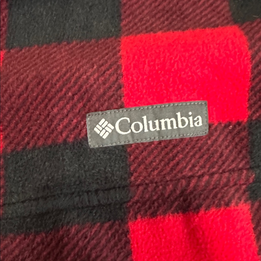 Columbia Red & Black Buffalo Plaid Fleece Jacket - Full Zip - Picture 2 of 4